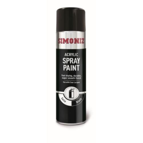 Holts SIMONIZ SATIN BLACK Spray Paint 500ml SIMP16D - SIMP16D_Simoniz Spray Paint Satin Black 500ml.jpg